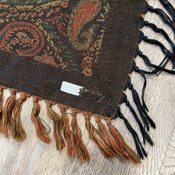 Paisley print 46x46 fringe scarf wrap - Picture 7 of 12